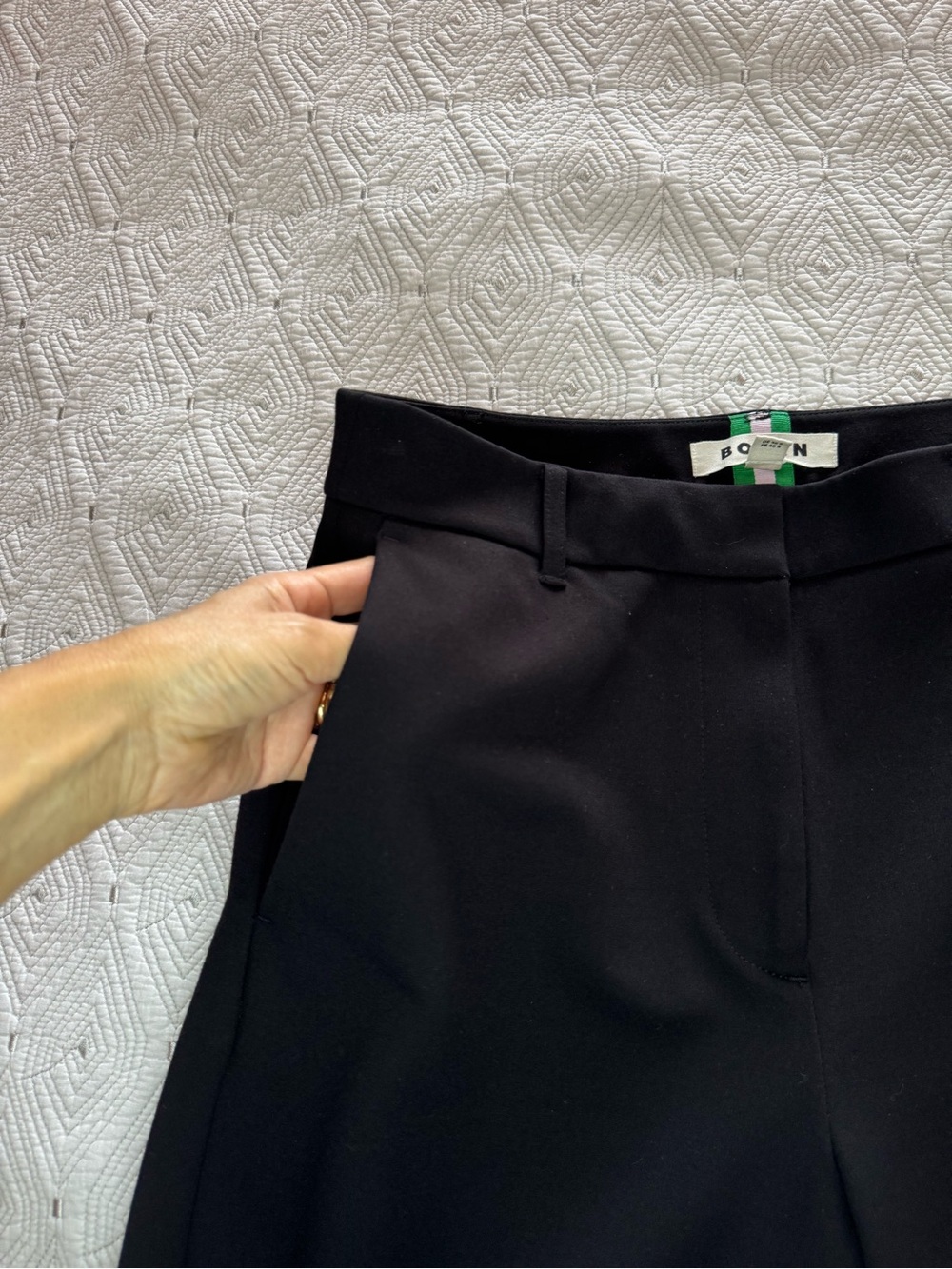 Boden Belgravia Ponte Pants Black Wide Leg Trousers Size 8 - Picture 8 of 15